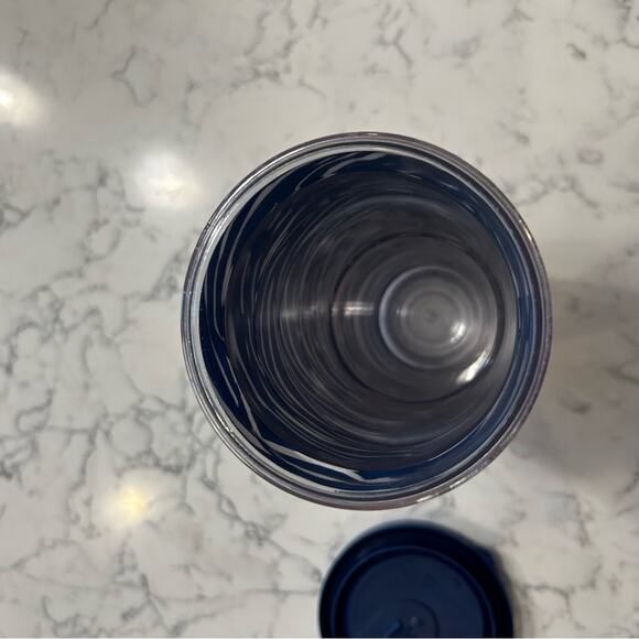 Lilly Pulitzer Blue & Gold Elephant Print Travel Mug Cup Tumbler - Picture 5 of 8